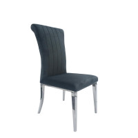 Coaster Furniture 109452 Beaufort Upholstered Curved Back Side Chairs Dark Grey (Set of 2)